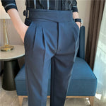 Slim-fit Paris Buckle High-waist Casual Trousers