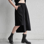 Elastic Waist Irregular Leg Loose Pants