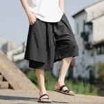 Ice Silk Loose Fake Two-piece Wide-leg Shorts