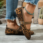 Women's Buckle Strap Mary Jane Flats