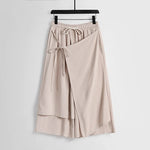 Linen Vintage Tie Wide Leg Straight Pants