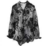 Retro Hollow Print Loose Casual Shirt