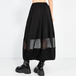 Summer Elastic Waist Splicing Lantern Skirt