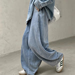 Denim Loose-fitting Wide-leg Trousers