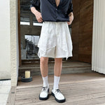 Loose Lace Panel Casual Shorts