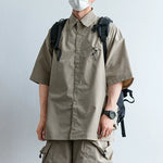 Japanese Functional Large Pocket Shirt Casual Loose Overalls Two-piece Set