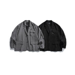 Loose-fitting Curved Lapel Blazer