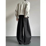 Retro Casual Diagonal Button Wide-leg Pants