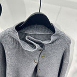 Vintage Turtleneck Button Loose Sweater