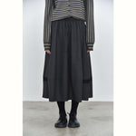 Color-blocked Wool Casual Tulip Skirt