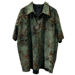 Vintage Print Loose Lapel Shirt