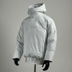Diagonal Zipper Hooded Cotton-padded Jacket