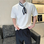 Summer Round Neck Loose Scarf Casual T-shirt