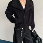 Textured Deconstructed Twill Lapel Jacket