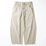 Cotton Loose Wide-leg Curved Pants