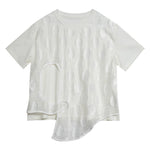 Asymmetric Round Neck Loose Fake Two-piece T-shirt