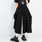 Irregular Elastic Waist Loose Wide-leg Pants
