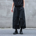 Layered Stitching Casual Suit Wide-leg Pants
