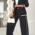 Maeva | Ensemble blazer chic à bandes
