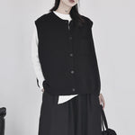 Crew Neck Knitted Loose Sleeveless Vest