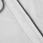Black and White Contrast Cotton and Linen Shirt and Shorts Two-piece Set