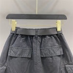 Black High Waist Casual Pocket Hip Skirt