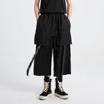 Ribbon Fake Two-piece Straight Casual Pants