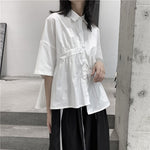 Japanese Style Irregular Pleated Loose T-shirt