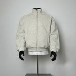 Two-way Zipper Oversized Stand Collar Bomber Jacket