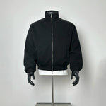 Two-way Zipper Oversized Stand Collar Bomber Jacket