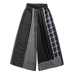 Retro Denim Patchwork Casual Distressed Drape Culottes