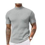 KZZ Ribbed Knit Pullover Solid Tee