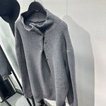 Vintage Turtleneck Button Loose Sweater