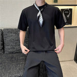 Summer Round Neck Loose Scarf Casual T-shirt