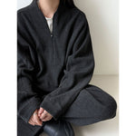 Relaxed Brushed Sweatshirt Casual Machete Pants Two-piece Suit