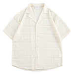 Loose Casual Hollow Pattern Cuban Collar Shirt