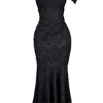 Black bell floral maxi dress