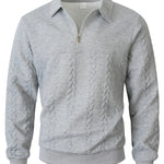 Men's Cable Texture Zip Collar Jumper