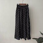 Polka Dot Elastic High Waist A-line Skirt
