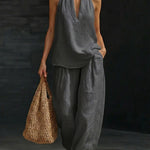 Zoe | Sleeveless Top and Wide Pants