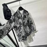 Retro Hollow Print Loose Casual Shirt