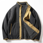Polar Fleece Panel Stand Collar Jacket
