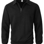 Men's Cable Texture Zip Collar Jumper