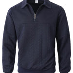 Men's Cable Texture Zip Collar Jumper