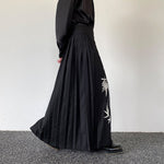 Vintage Bamboo Embroidered Pleated Skirt Hakama