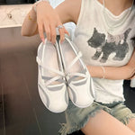 Women's Mesh Strap Mary Jane Flats