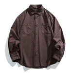 Japanese Retro Textured Long-sleeved Shirt