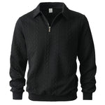 Men's Cable Texture Zip Collar Jumper