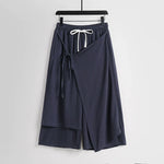 Linen Vintage Tie Wide Leg Straight Pants