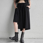 Elastic Waist Irregular Leg Loose Pants